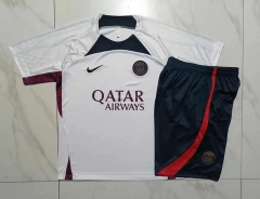2023-2024 Paris SG White Short-sleeved Thailand Soccer Tracksuit-815