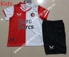 2023-2024 Feyenoord Rotterdam Home Red&White Kid/Youth Soccer Uniform-507