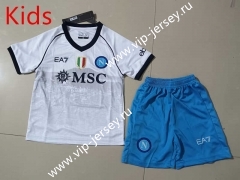 2023-2024  Napoli Away White Kid/Youth Soccer Uniform-507