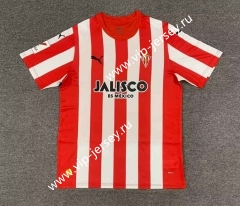 2023-2024 Sporting de Gijón Home Red&White Stripe Thailand Soccer Jersey AAA-512