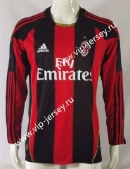 Retro Version10-11 AC Milan Home Red&Black LS Thailand Soccer Jersey AAA-503