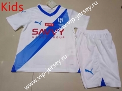 2023-2024 Al-Hilal Saudi Away White Kids/Youth Soccer Unifrom-507