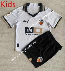 2023-2024 Valencia Home White Kids/Youth Soccer Uniform-AY