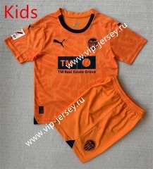 2023-2024 Valencia 2nd Away Orange Kids/Youth Soccer Uniform-AY