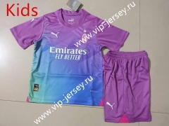2023-2024 AC Milan 2nd Away Purple Kids/Youth Soccer Uniform-507