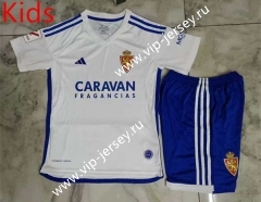 2023-2024 Real Zaragoza Away White Kids/Youth Soccer Uniform-2694