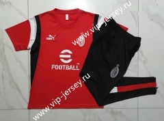 2023-2024 AC Milan Red Thailand Short-sleeved Tracksuit-815