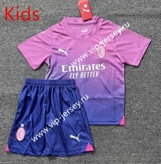 2023-2024 AC Milan 2nd Away Purple Kids/Youth Soccer Uniform-DD1