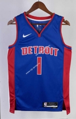 2023-2024 Detroit Pistons Away Blue #1 NBA Jersey-311