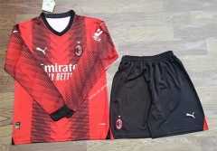 2023-2024 AC Milan Home Red&Black LS Soccer Uniform-709
