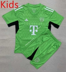 2023-2024 Bayern München Goalkeeper Green Kids/Youth Soccer Uniform-AY