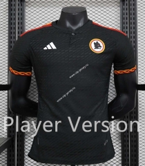 Player Version 2023-2024 Roma Black Thailand Soccer Jersey AAA-888