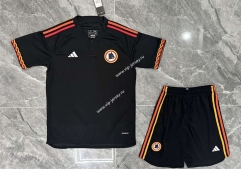 2023-2024 Roma 2nd Away Black Soccer Uniform-GB