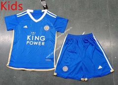 2023-2024 Leicester City Home Blue Kids/Youth Soccer Uniform-8679