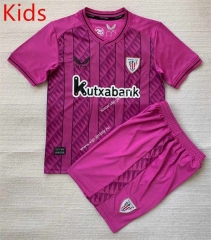2023-2024 Athletic Bilbao Goalkeeper Pink Kids/Youth Soccer Unifrom-AY