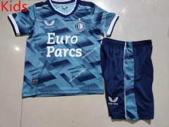 2023-2024 Feyenoord Rotterdam Away Blue Kid/Youth Soccer Uniform-507