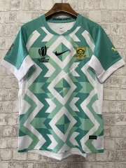 2023 South Africa Away White&Green Thailand Rugby Jersey