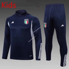 2023-2024 Italy Royal Blue Thailand Soccer Tracksuit-815