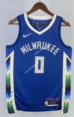 2023 Milwaukee Bucks City Edition Blue #0 NBA Jersey-311