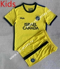 2023-2024 Maccabi Tel Aviv Home Yellow Kids/Youth Soccer Uniform-AY