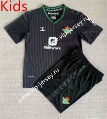 2023-2024 Real Betis 2nd Away Black Kids/Youth Soccer Unifrom-AY