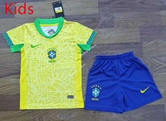2023-2024 Brazil Yellow Kid/Youth Soccer Uniform-709