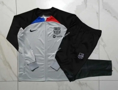 2023-2024 Barcelona Light Grey Thailand Soccer Jacket Uniform-81
