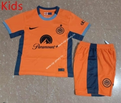 2023-2024 Inter Milan 2nd Away Orange Kid/Youth Soccer Uniform-507