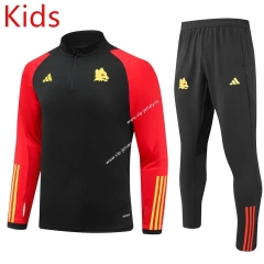 2023-2024 Roma Special Version Black Kids/Youth Soccer Tracksuit-GDP