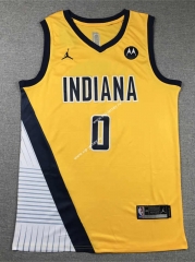 Indiana Pacers Yellow #0 NBA Jersey