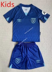 2023-2024 West Ham United 2nd Away Blue Kids/Youth Soccer Uniform-AY