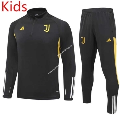2023-2024 Juventus Black Kids/Youth Soccer Tracksuit Uniform-GDP