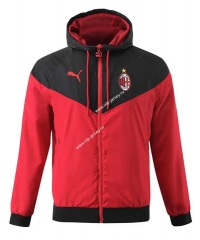 2023-2024 AC Milan Red Thailand Trench Coat With Hat-518