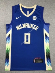 2023 Milwaukee Bucks City Version Blue #0 NBA Jersey