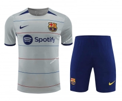 2023-2024 Barcelona Grey Thailand Training Soccer Uniform-418