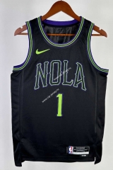 2024 New Orleans Pelicans City Edition Black #1 NBA Jersey-311
