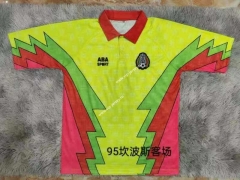 Retro Version 1995 Mexico Campos Away Yellow&Red Thailand Soccer Jersey AAA-9755
