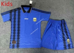 Retro Version 1994 Argentina Blue Kids/Youth Soccer Uniform-709