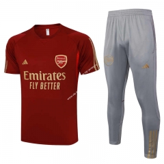 2023-2024 Arsenal Date Red Short-Sleeve Thailand Soccer Tracksuit Uniform-815