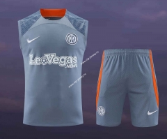 2023-2024 Inter Milan Grey Thailand Training Soccer Vest Uniform-418