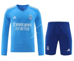 2023-2024 Real Madrid Goalkeeper Blue LS Thailand Soccer Uniform-418