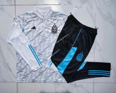 2023-2024 Argentina White Thailand Soccer Tracksuit Uniform-815