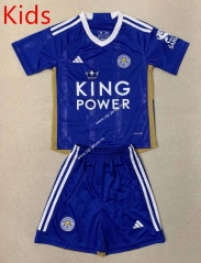 2023-2024 Leicester City Home Blue Kids/Youth Soccer Uniform-AY