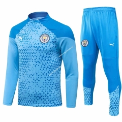 2023-2024 Manchester City Sky Blue Thailand Soccer Tracksuit Uniform-GDP