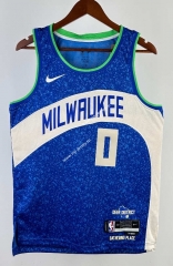 2024 Milwaukee Bucks City Version Blue #0 NBA Jersey-311