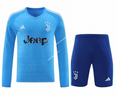 2023-2024 Juventus Goalkeeper Blue LS Thailand Soccer Uniform AAA-418