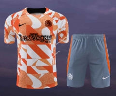 2023-2024 Inter Milan Orange Thailand Training Soccer Uniform-418