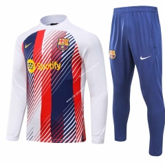 2023-2024 Barcelona Special Version White Thailand Soccer Tracksuit -GDP