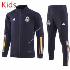 2023-2024 Real Madrid Bluish Cyan Kids/Youth Soccer Jacket Uniform-GDP