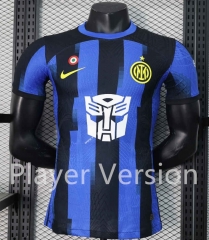 Player Version 2023-2024 Inter Milan King Kong Version Home Blue&Black Thailand Soccer Jersey AAA-888